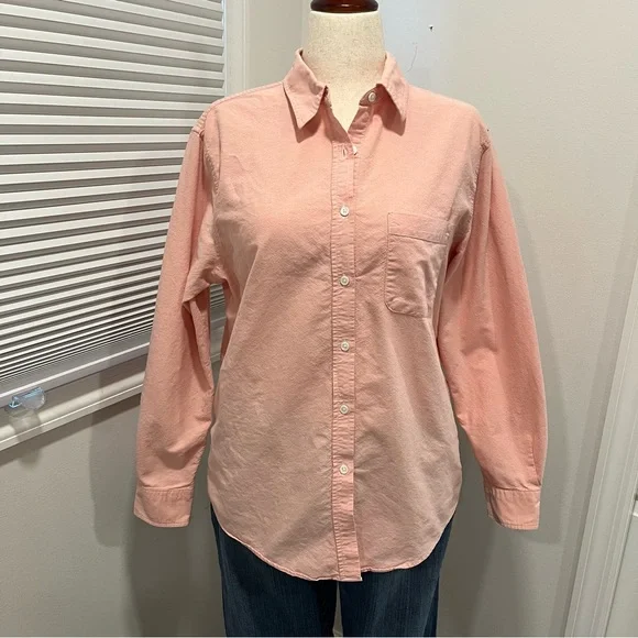 Cabin Creek 100% Cotton Pink Button Down Collared Shirt, Women's Size Large - Picture 3 of 12